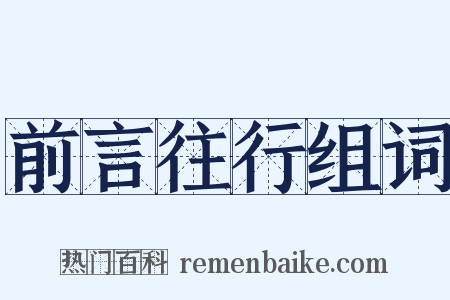 前言往行组词是什么意思的图片